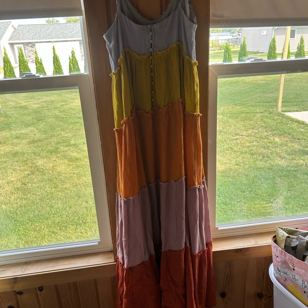 Colorful Tiered Maxi Dress - Picture 2 of 3